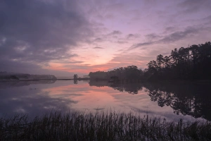 North Carolina Prints: Sunrise, Intracoastal waterway, Calabash, North Carolina, United States of America