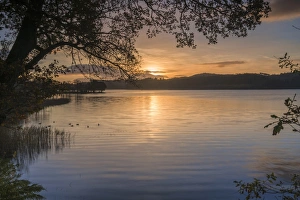 Rural Scenes Prints: Sunrise over Kinlochard, Loch Ard, Aberfoyle, The Trossachs, Scotland, United Kingdom