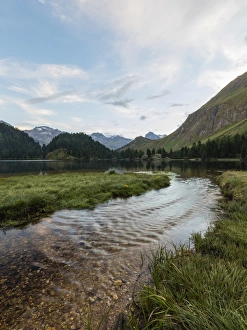 Graubunden Prints: Sunrise at Lake Cavloc, Maloja Pass, Bregaglia Valley, Engadine, Canton of Graubunden