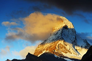 Jagged Prints: Sunrise on the Matterhorn, 4478m, Zermatt, Valais, Swiss Alps, Switzerland, Europe