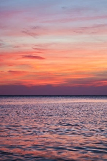 Sunrise on the Mediterrannean sea, Collioure, Languedoc-Roussillon, France, Mediterranean, Europe