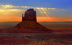 Navajo Prints: Sunrise over Monument Valley in Navajo Indian Territory
