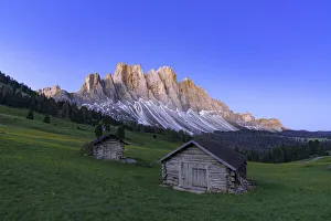 South Tyrol Prints: Sunrise over the Odle group and mountain huts in spring