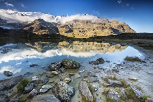 Valfurva Prints: Sunrise reflections at Lake Rosole, Forni Valley, Valfurva, Valtellina, Lombardy
