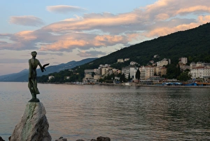 Kvarner Gulf Prints: Sunrise over resort, Opatija, Kvarner Gulf, Croatia, Adriatic, Europe