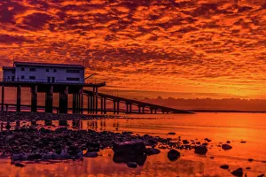Boathouse Prints: Sunrise from Roa Island, Rampside