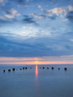 Pole Prints: Sunrise at Sandsend on the North Yorkshire Coast
