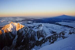 Images Dated 10th September 2010: Sunrise, shadow of Mont Blanc, Mont Blanc range, Chamonix, French Alps, France, Europe