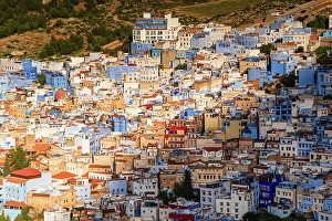 Arrangement Prints: Sunrise over the skyline of the Chefchaouen Medina