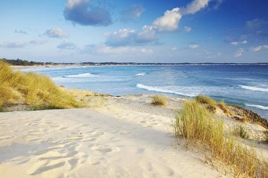Sand Beach Prints: Sunrise on Tofo beach, Tofo, Inhambane, Mozambique, Africa