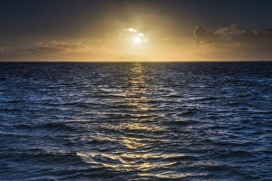 Rarotonga Prints: Sunrise on the tropical, pacific island of Rarotonga, Cook Islands, South Pacific