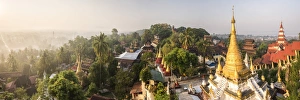 Mon State Prints: Sunrise view from Kyaik Tan Lan Pagoda, the hill top temple in Mawlamyine, Mon State
