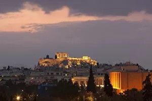 Images Dated 25th October 2010: Sunset over the Acropolis, UNESCO World Heritage Site, Athens, Greece, Europe