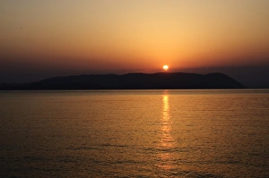 Images Dated 26th August 2008: Sunset over the Aegean, taken from Loutraki, Skopelos, with Skiathos in background
