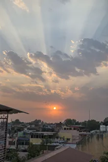 Agra Prints: Sunset over Agra, Uttar Pradesh, India, Asia