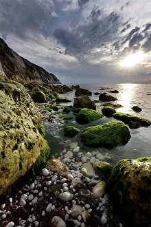 Images Dated 12th March 2009: Sunset over Alum Bay, Isle of Wight, England, United Kingdom, Europe