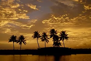 Sunset over the Backwaters, Alleppey, Kerala, India, Asia