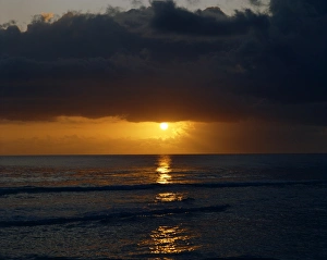 Barbados Prints: Sunset, Barbados, West Indies, Caribbean, Central America