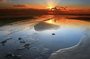 Ripples Prints: Sunset over the beach from Dunraven Bay