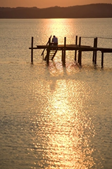 Sorrow Prints: Sunset on the beach, Ebeltoft, Denmark, Scandinavia, Europe