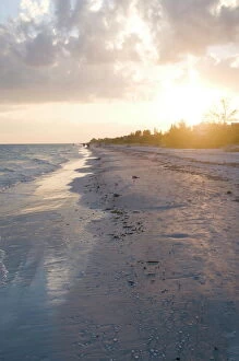 Images Dated 22nd October 2009: Sunset on beach, Sanibel Island, Gulf Coast, Florida, United States of America