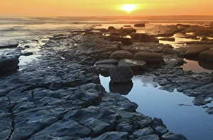 Bristol Prints: Sunset over the Bristol Channel from Dunraven Bay