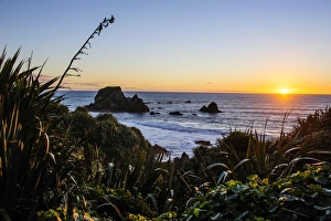 Westport Prints: Sunset at Cape Foulwind near Westport, West Coast, South Island, New Zealand, Pacific