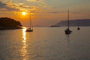 Cavtat Prints: Sunset, Cavtat, Dubrovnik Riviera, Dalmatian Coast, Dalmatia, Croatia, Europe