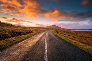 Irish Culture Gallery: Sunset in Connemara Natural park in North Ireland, Connemara, Europe