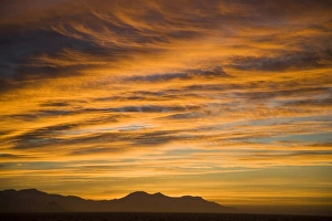 South Pole Prints: Sunset with deep orange clouds