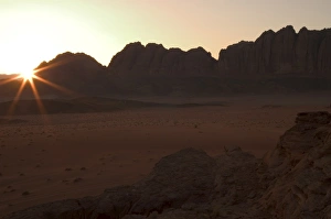 Wadi Rum Prints: Sunset, desert scenery