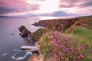 Sunset on Dunquin pier (Dun Chaoin), Dingle Peninsula, County Kerry, Munster province