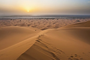 Erg Chebbi Prints: Sunset at Erg Chebbi Desert from the top of a 150m sand dune