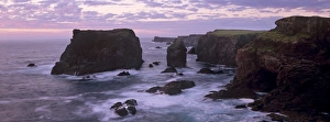 Shetland Prints: Sunset at Eshaness basalt cliffs