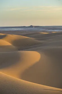 Sunset in the giant sand dunes of the Sahara Desert, Timimoun, western Algeria, North