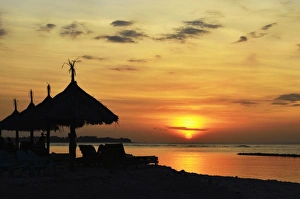 Gili Air Prints: Sunset, Gili Air, Lombok, Indonesia, Southeast Asia, Asia