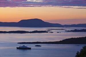 Sunset over Giske Island, Sunnmore, More og Romsdal, Norway, Scandinavia, Europe