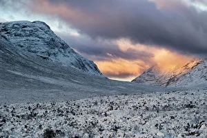 Awe Inspiring Prints: Sunset over Glen Etive in winter