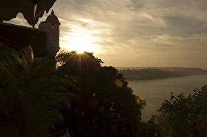 Fort Tiracol Prints: Sunset over the Goan coastline viewed from Fort Tiracol