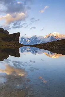 Jungfrau Prints: Sunset over Grauseeli Lake with Eiger, Monch and Jungfrau mountains in the background