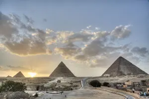The Sphinx Prints: Sunset, Great Pyramids of Giza, UNESCO World Heritage Site, Giza, Egypt, North Africa