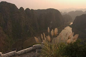 Ninh Binh Prints: Sunset, hill top view
