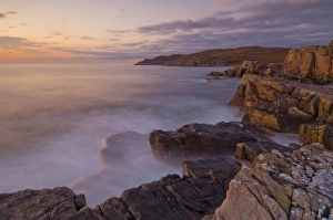 Wester Ross Prints: Sunset and incoming tide taken with a slow shutter speed