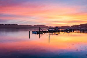 Sunset over Knysna Lagoon, Garden Route, Western Cape, South Africa, Africa