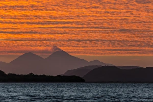 Indonesian Prints: Sunset over Komodo National Park, Rinca Island, Flores Sea, Indonesia, Southeast Asia
