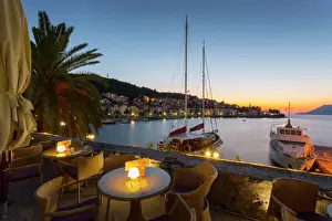Restaurant Prints: Sunset at Korcula, Korcula, Dalmatia, Croatia, Europe