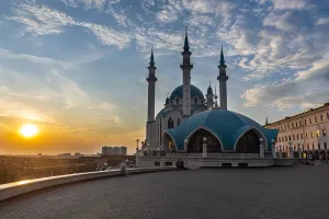Tatarstan Prints: Sunset over the Kul Sharif Mosque, UNESCO World Heritage Site, Kazan