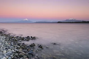 Puerto Varas Prints: Sunset over lake Llanquihue and Volcan Osorno, Puerto Varas, Chilean Lake District