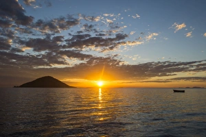 Malawi Prints: Sunset at Lake Malawi, Cape Maclear, Malawi, Africa