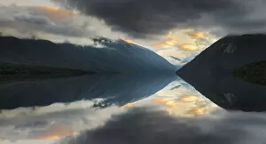 Silhouetted Gallery: Sunset Lake Rotoiti, Mount Robert, Nelson Lakes National Park, Tasman District